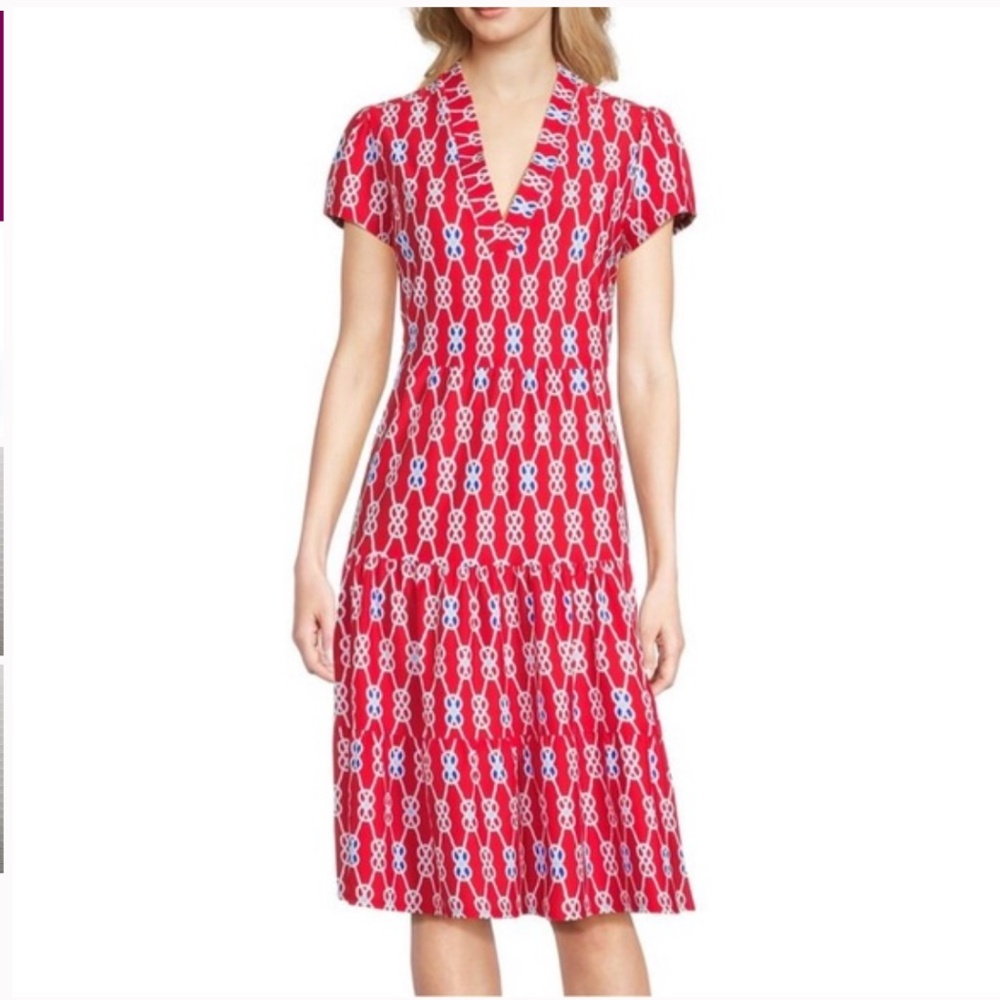 Jude Connally Libby dress Sailors Knot Red sz XL